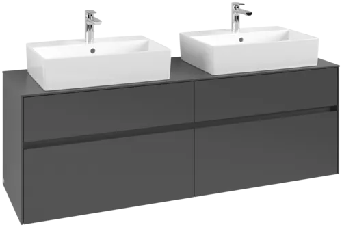 VILLEROY BOCH Toaletní skříňka Collaro, s osvětlením, 4 výsuvy, 1600 x 548 x 500 mm, Grafit / Grafit #C137B0VR