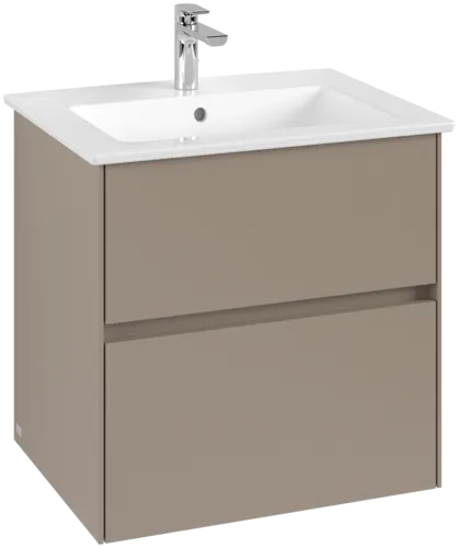 VILLEROY BOCH Umyvadlová skříňka Collaro, s osvětlením, 2 výsuvy, 611 x 610 x 480 mm, šedá (taupe) #C143B0VM