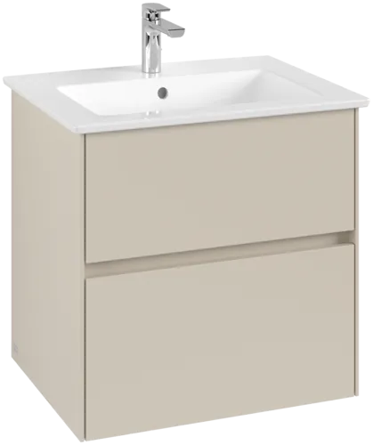 VILLEROY BOCH Toaletní skříňka Collaro, s osvětlením, 2 výsuvy, 611 x 610 x 480 mm, kašmírově šedá #C143B0VN
