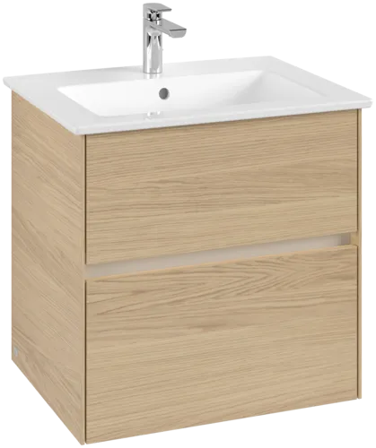 VILLEROY BOCH Umyvadlová skříňka Collaro, s osvětlením, 2 výsuvy, 611 x 610 x 480 mm, severský dub #C143B0VJ