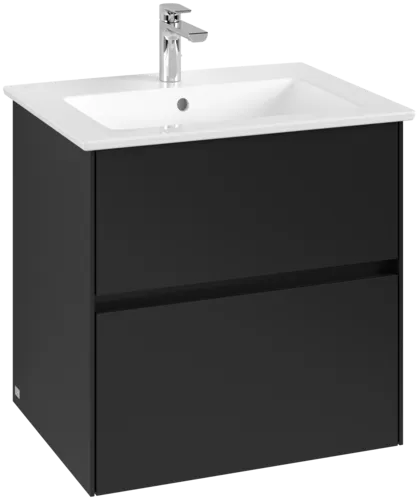 VILLEROY BOCH Toaletní skříňka Collaro, s osvětlením, 2 výsuvy, 611 x 610 x 480 mm, Volcano Black #C143B0VL