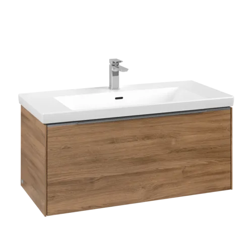VILLEROY BOCH Subway 3.0 Vanity unit, s osvětlením, 1 zásuvka, 973 x 429 x 478 mm, dub Kansas #C569L0RH