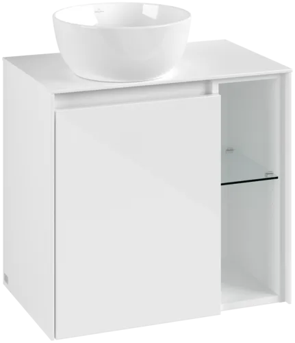 VILLEROY BOCH Toaletní skříňka Collaro, 1 dvířka, 600 x 548 x 380 mm, lesklá bílá / lesklá bílá #C15200DH