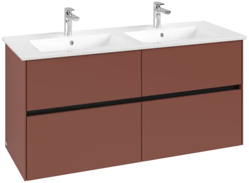 VILLEROY BOCH Umyvadlová skříňka Collaro, s osvětlením, 4 výsuvy, 1261 x 610 x 480 mm, vínově červená #C147B0AH