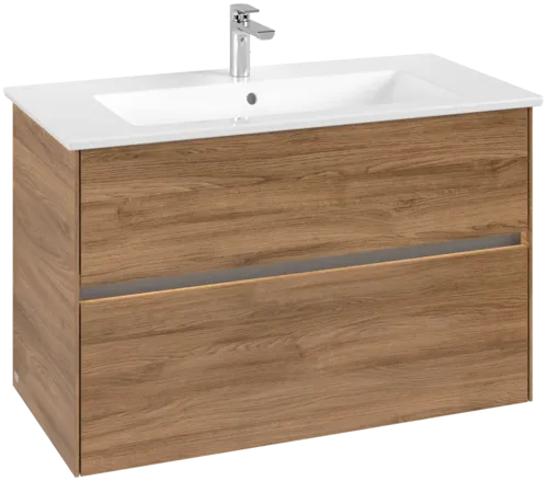 VILLEROY BOCH Umyvadlová skříňka Collaro, s osvětlením, 2 výsuvy, 961 x 610 x 480 mm, dub Kansas #C145B0RH