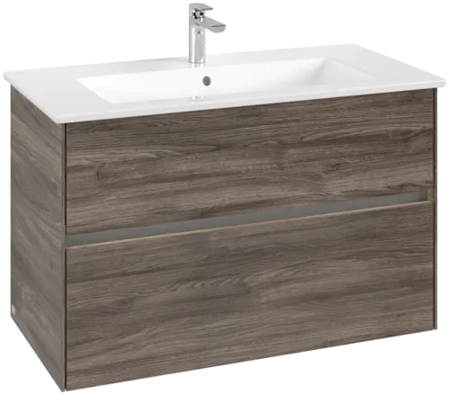VILLEROY BOCH Umyvadlová skříňka Collaro, s osvětlením, 2 výsuvy, 961 x 610 x 480 mm, dub kamenný #C145B0RK