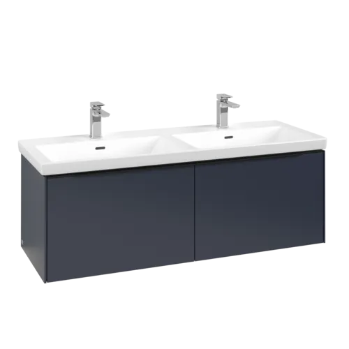VILLEROY BOCH Subway 3.0 Vanity unit, s osvětlením, 2 výsuvy, 1272 x 429 x 478 mm, Marine Blue #C567L1VQ