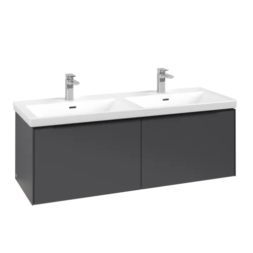 VILLEROY BOCH Subway 3.0 Vanity unit, s osvětlením, 2 výsuvy, 1272 x 429 x 478 mm, grafitová barva #C567L1VR