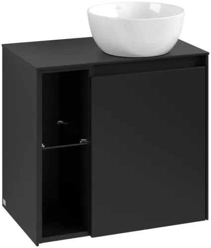 VILLEROY BOCH Toaletní skříňka Collaro, s osvětlením, 1 dvířka, 600 x 548 x 380 mm, Volcano Black / Volcano Black #C151B0VL