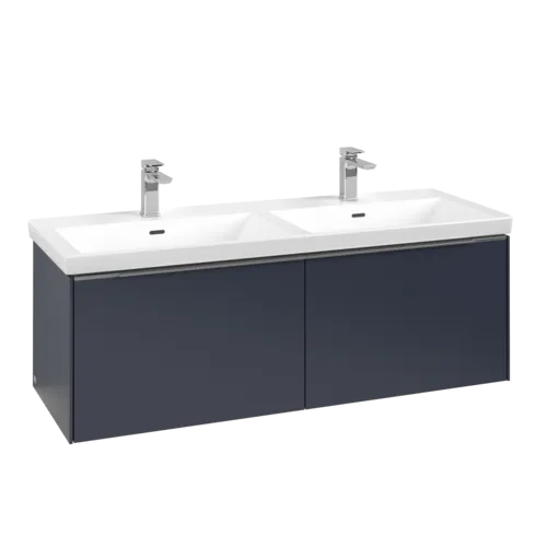 VILLEROY BOCH Subway 3.0 Vanity unit, s osvětlením, 2 výsuvy, 1272 x 429 x 478 mm, Marine Blue #C567L0VQ