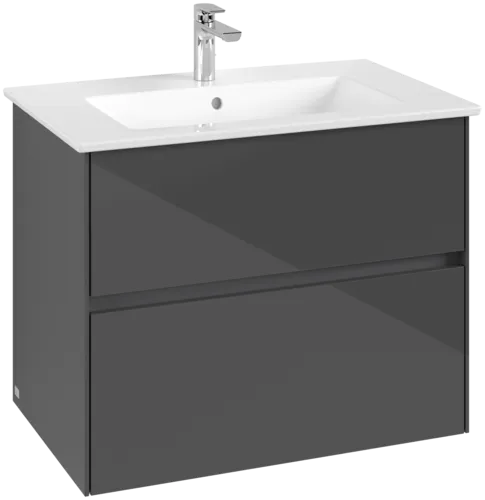 VILLEROY BOCH Toaletní skříňka Collaro, 2 výsuvy, 761 x 610 x 480 mm, lesklá šedá #C14400FP