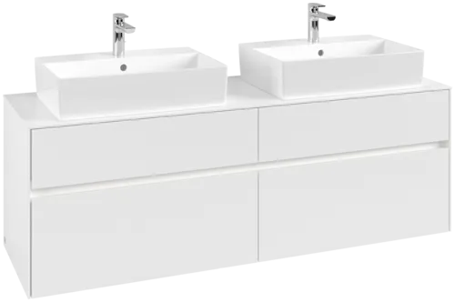 VILLEROY BOCH Toaletní skříňka Collaro, s osvětlením, 4 výsuvy, 1600 x 548 x 500 mm, bílá matná / bílá matná #C137B0MS