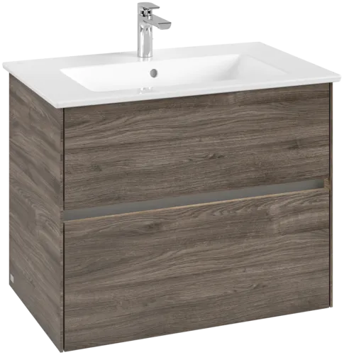 VILLEROY BOCH Umyvadlová skříňka Collaro, s osvětlením, 2 výsuvy, 761 x 610 x 480 mm, dub kamenný #C144B0RK