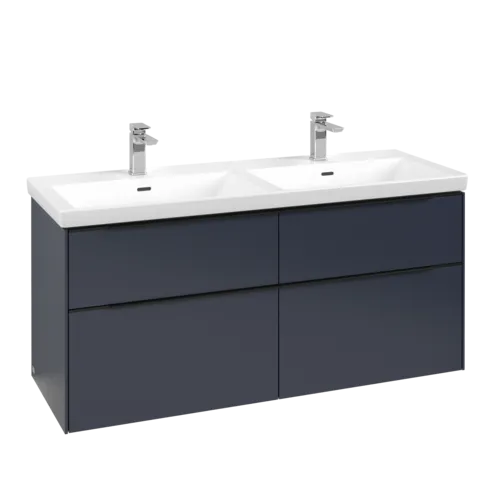 VILLEROY BOCH Subway 3.0 Vanity unit, s osvětlením, 4 výsuvy, 1272 x 576 x 478 mm, Marine Blue #C568L1VQ
