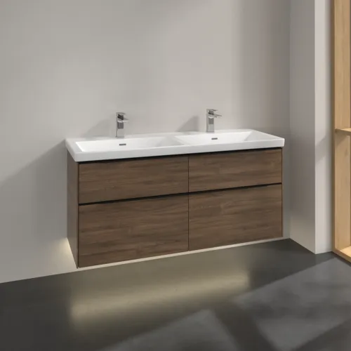 VILLEROY BOCH Subway 3.0 Vanity unit, s osvětlením, 4 výsuvy, 1272 x 576 x 478 mm, Arizona Oak #C568L1VH, obrázek 2