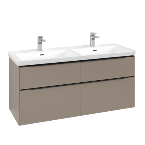 VILLEROY BOCH Subway 3.0 Vanity unit, s osvětlením, 4 výsuvy, 1272 x 576 x 478 mm, taupe #C568L1VM
