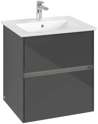 VILLEROY BOCH Toaletní skříňka Collaro, s osvětlením, 2 výsuvy, 561 x 610 x 480 mm, lesklá šedá #C142B0FP