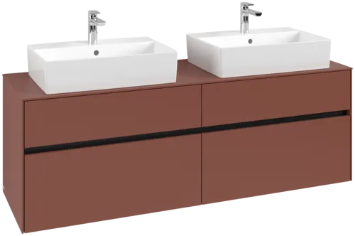 VILLEROY BOCH Toaletní skříňka Collaro, 4 výsuvy, 1600 x 548 x 500 mm, Vínově červená / Vínově červená #C13700AH