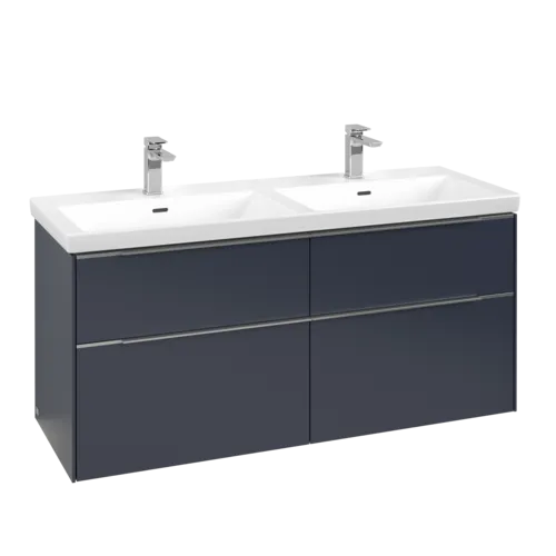 VILLEROY BOCH Subway 3.0 Vanity unit, s osvětlením, 4 výsuvy, 1272 x 576 x 478 mm, Marine Blue #C568L0VQ