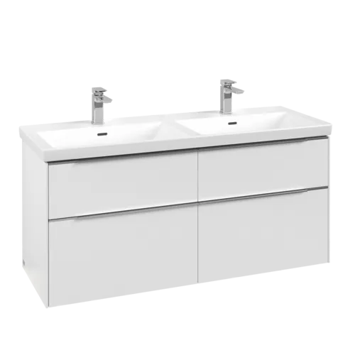 VILLEROY BOCH Subway 3.0 Vanity unit, s osvětlením, 4 výsuvy, 1272 x 576 x 478 mm, Pure White #C568L0VF