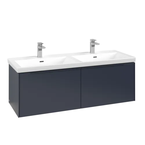 VILLEROY BOCH Subway 3.0 Vanity unit, s osvětlením, 2 výsuvy, 1272 x 429 x 478 mm, Marine Blue #C567L2VQ