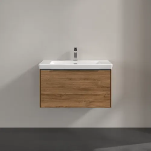 VILLEROY BOCH Subway 3.0 Vanity unit, s osvětlením, 1 zásuvka, 772 x 429 x 478 mm, dub Kansas #C573L0RH, obrázek 3