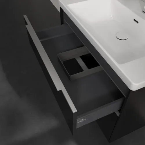 VILLEROY BOCH Subway 3.0 Vanity unit, s osvětlením, 2 výsuvy, 772 x 576 x 478 mm, Volcano Black #C574L0VL, obrázek 8