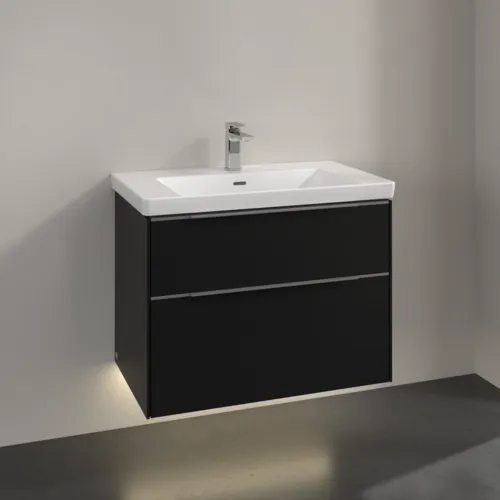 VILLEROY BOCH Subway 3.0 Vanity unit, s osvětlením, 2 výsuvy, 772 x 576 x 478 mm, Volcano Black #C574L0VL, obrázek 2