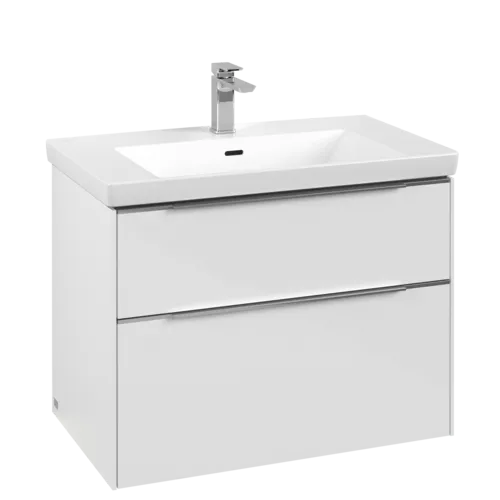 VILLEROY BOCH Subway 3.0 Vanity unit, s osvětlením, 2 výsuvy, 772 x 576 x 478 mm, Brilliant White #C574L0VE