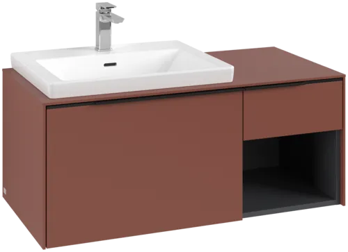 VILLEROY BOCH Subway 3.0 Vanity unit, 2 výsuvy, 1001 x 423 x 516 mm, Vínově červená / Vínově červená #C57201AH