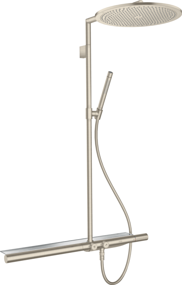 HANSGROHE AXOR ShowerSolutions Showerpipe s termostatem 800 a horní sprchou 350 1jet #27984820 - kartáčovaný nikl