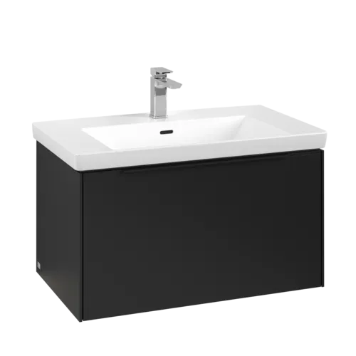 VILLEROY BOCH Subway 3.0 Vanity unit, s osvětlením, 1 zásuvka, 772 x 429 x 478 mm, Volcano Black #C573L1VL