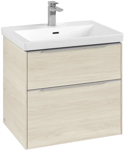 VILLEROY BOCH Subway 3.0 Vanity unit, s osvětlením, 2 výsuvy, 622 x 576 x 478 mm, bílý dub #C576L0AA