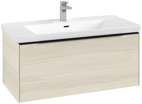 VILLEROY BOCH Subway 3.0 Vanity unit, s osvětlením, 1 zásuvka, 973 x 429 x 478 mm, bílý dub #C569L1AA