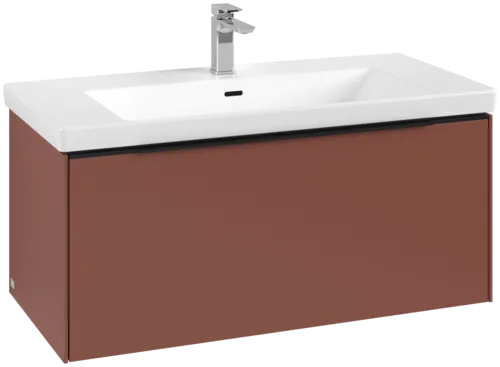 VILLEROY BOCH Subway 3.0 Vanity unit, s osvětlením, 1 zásuvka, 973 x 429 x 478 mm, vínově červená #C569L1AH