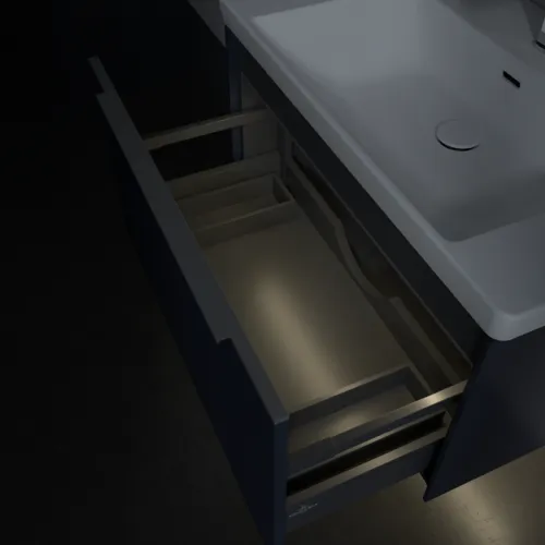 VILLEROY BOCH Subway 3.0 Vanity unit, s osvětlením, 1 zásuvka, 772 x 429 x 478 mm, Marine Blue #C573L0VQ, obrázek 8