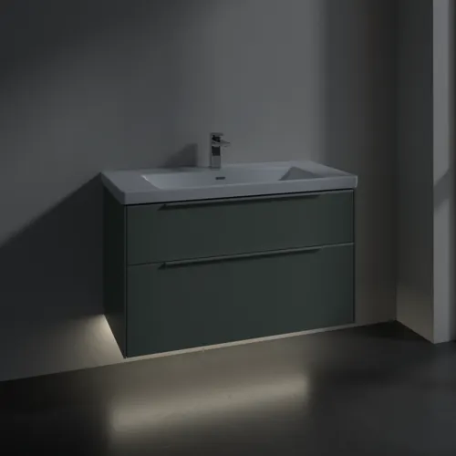 VILLEROY BOCH Subway 3.0 Vanity unit, s osvětlením, 2 výsuvy, 973 x 576 x 478 mm, Soft Green #C570L0AF, obrázek 5