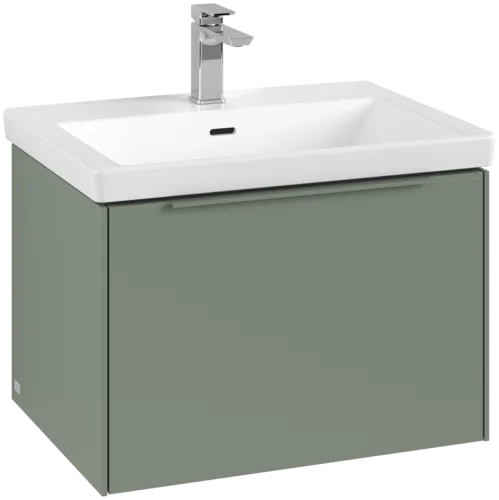 VILLEROY BOCH Subway 3.0 Vanity unit, s osvětlením, 1 zásuvka, 622 x 429 x 478 mm, Soft Green #C575L2AF