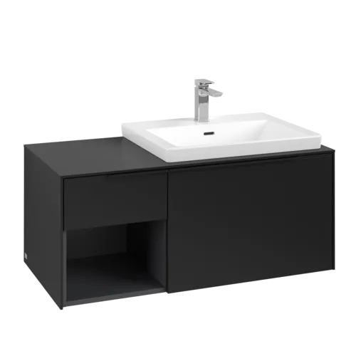 VILLEROY BOCH Subway 3.0 Vanity unit, 2 výsuvy, 1001 x 423 x 516 mm, Volcano Black / Volcano Black #C57101VL