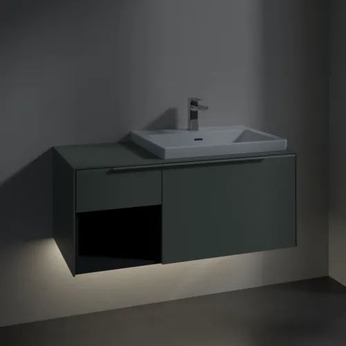 VILLEROY BOCH Subway 3.0 Vanity unit, s osvětlením, 2 výsuvy, 1001 x 423 x 516 mm, Soft Green / Soft Green #C571L0AF, obrázek 5