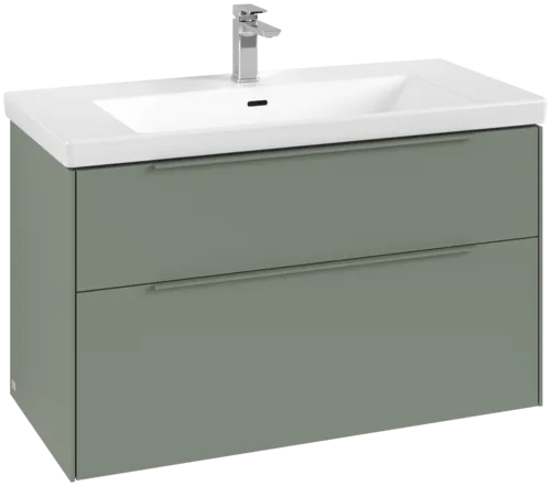VILLEROY BOCH Subway 3.0 Vanity unit, s osvětlením, 2 výsuvy, 973 x 576 x 478 mm, Soft Green #C570L2AF
