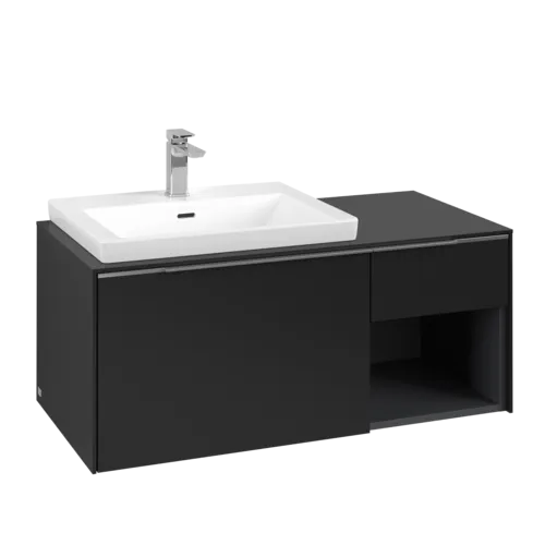 VILLEROY BOCH Subway 3.0 Vanity unit, 2 výsuvy, 1001 x 423 x 516 mm, Volcano Black / Volcano Black #C57200VL