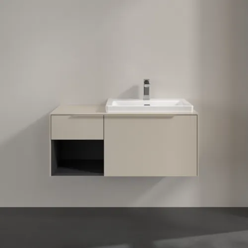 VILLEROY BOCH Subway 3.0 Vanity unit, 2 výsuvy, 1001 x 423 x 516 mm, Cashmere Grey / Cashmere Grey #C57102VN, obrázek 3