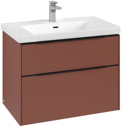 VILLEROY BOCH Subway 3.0 Vanity unit, s osvětlením, 2 výsuvy, 772 x 576 x 478 mm, vínově červená #C574L1AH