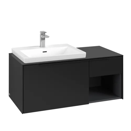VILLEROY BOCH Subway 3.0 Vanity unit, 2 výsuvy, 1001 x 423 x 516 mm, Volcano Black / Volcano Black #C57201VL