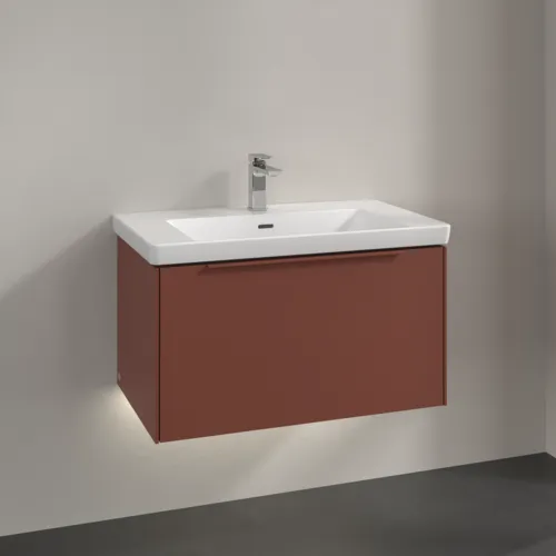 VILLEROY BOCH Subway 3.0 Vanity unit, s osvětlením, 1 zásuvka, 772 x 429 x 478 mm, vínově červená #C573L2AH, obrázek 2