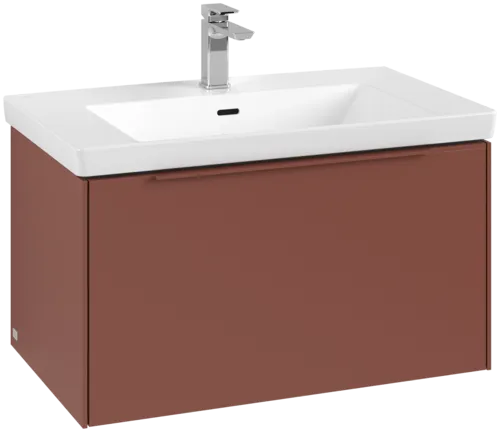 VILLEROY BOCH Subway 3.0 Vanity unit, s osvětlením, 1 zásuvka, 772 x 429 x 478 mm, vínově červená #C573L2AH