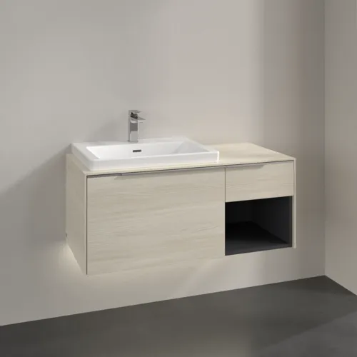 VILLEROY BOCH Subway 3.0 Vanity unit, s osvětlením, 2 výsuvy, 1001 x 423 x 516 mm, bílý dub / bílý dub #C572L0AA, obrázek 2