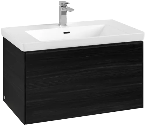 VILLEROY BOCH Subway 3.0 Vanity unit, s osvětlením, 1 zásuvka, 772 x 429 x 478 mm, černý dub #C573L1AB