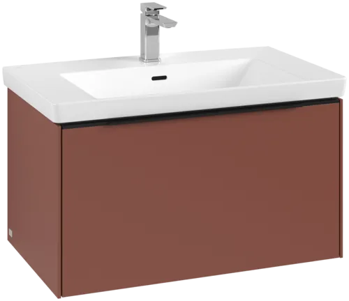 VILLEROY BOCH Subway 3.0 Vanity unit, s osvětlením, 1 zásuvka, 772 x 429 x 478 mm, vínově červená #C573L1AH